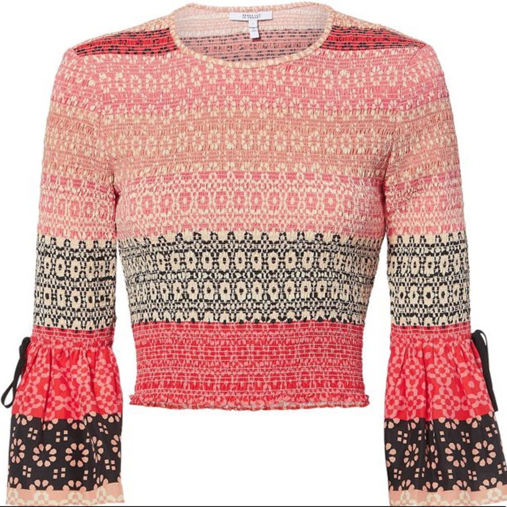 10 Crosby Smoked Bell Sleeve Blouse
